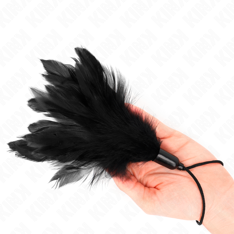 KINK - PLUMEAUX DE CHATOUILLEMENT AVEC POIGNÉE EN CORDE BASE PLASTIQUE 15 CM