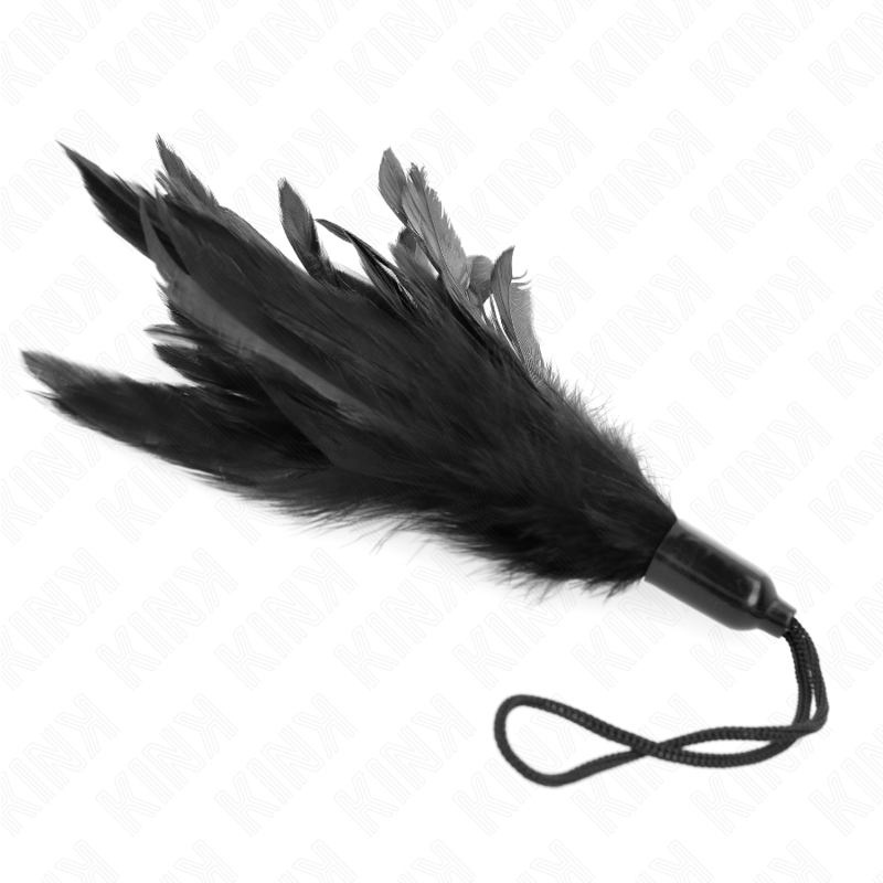 KINK - PLUMEAUX DE CHATOUILLEMENT AVEC POIGNÉE EN CORDE BASE PLASTIQUE 15 CM