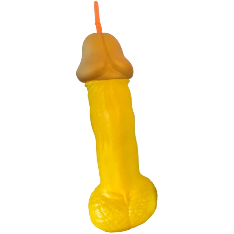 DIABLO PICANTE - GOBELETS EN PLASTIQUE JAUNES EN FORME DE PÉNIS