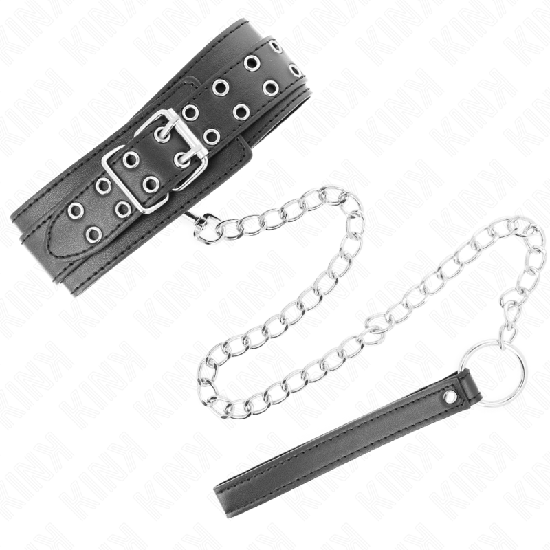 KINK - COLLIER AVEC SANGLES 65 CM ARGENT BOUCLES RÉGLABLE 33-46 CM X 5,5 CM