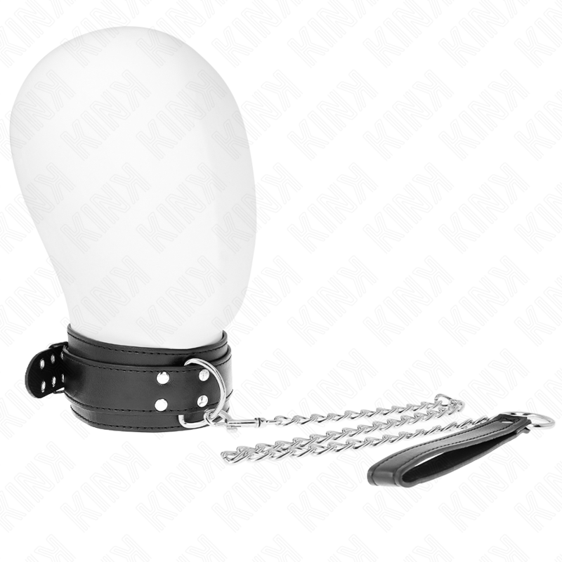 KINK - COLLIER AVEC SANGLES 65 CM ARGENT BOUCLES RÉGLABLE 33-46 CM X 5,5 CM