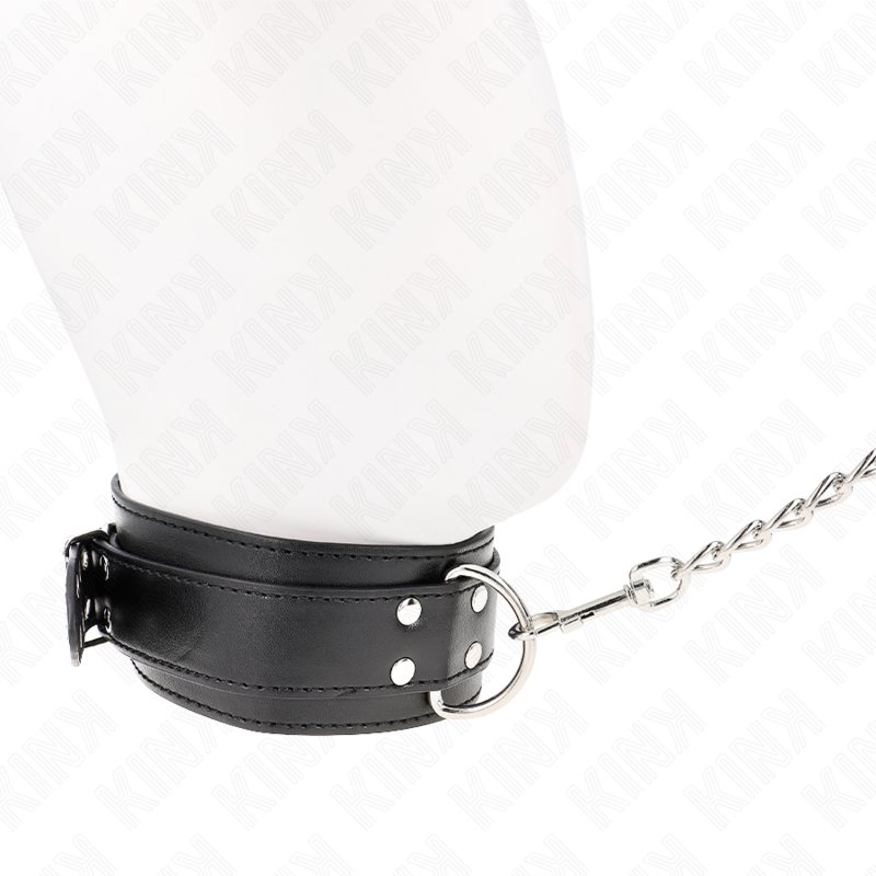 KINK - COLLIER AVEC SANGLES 65 CM ARGENT BOUCLES RÉGLABLE 33-46 CM X 5,5 CM