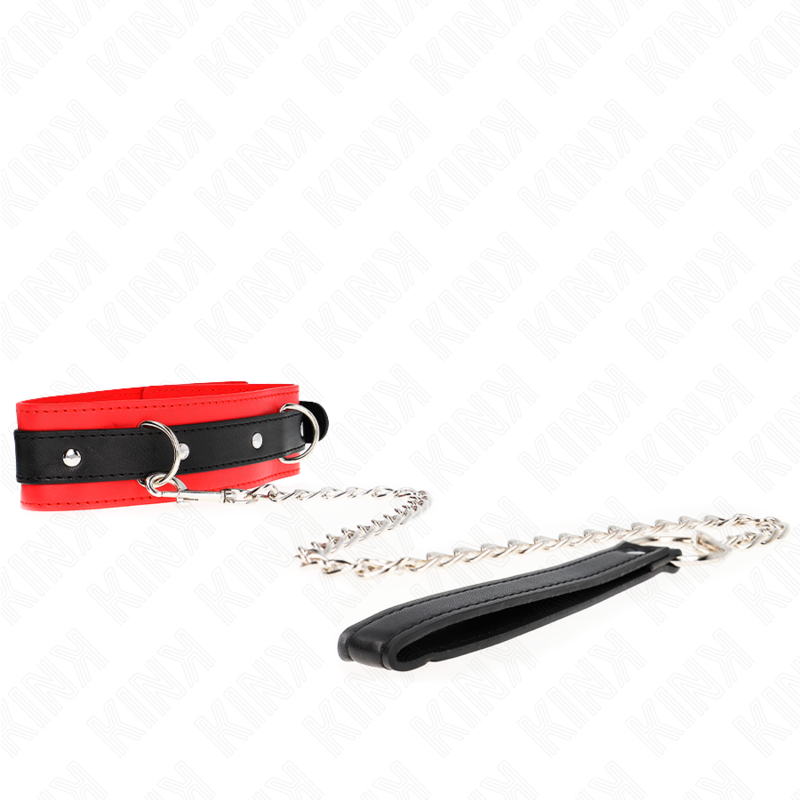 KINK - COLLIER MODÈLE DE BASE AVEC LAISSE 65 CM MODÈLE 3 ROUGE 53 X 5 CM