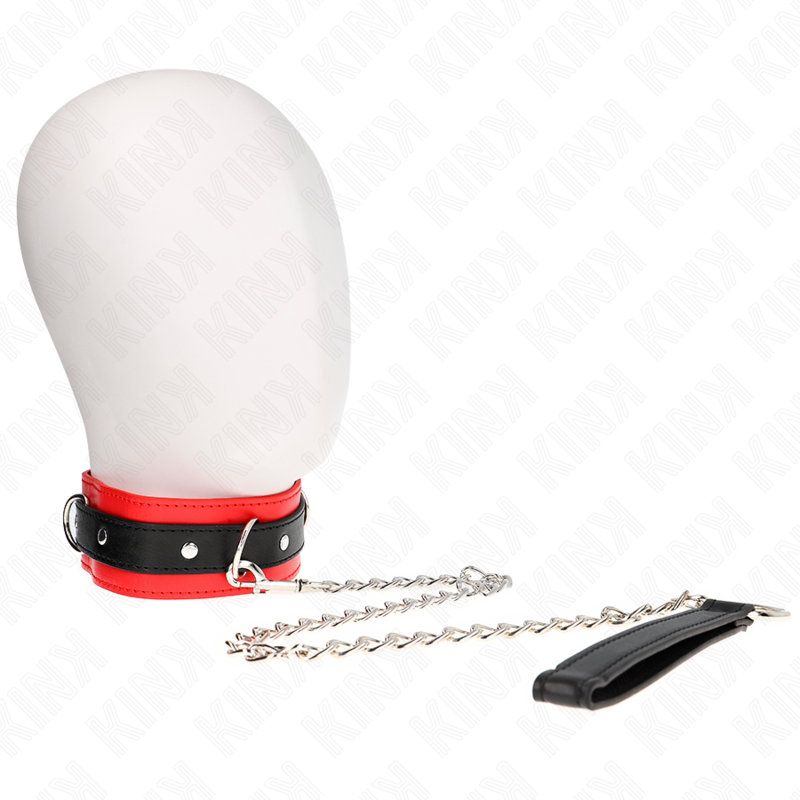 KINK - COLLIER MODÈLE DE BASE AVEC LAISSE 65 CM MODÈLE 3 ROUGE 53 X 5 CM
