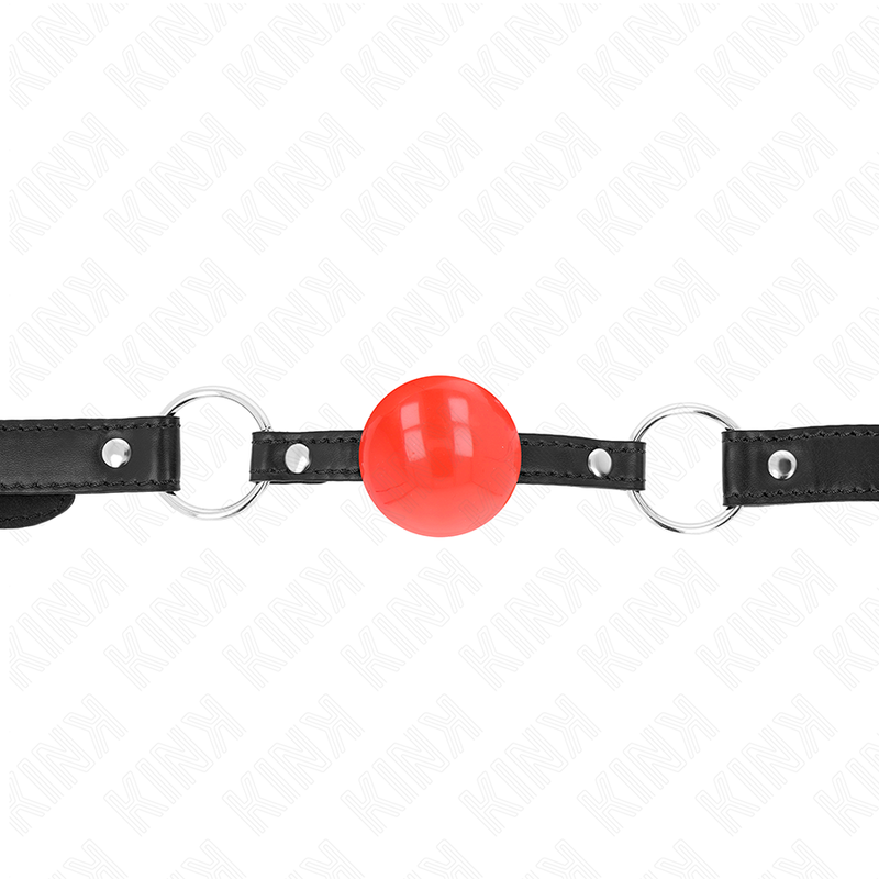 KINK - Balle en TPE ROUGE de 4 CM Bâillon 60 x 2 CM