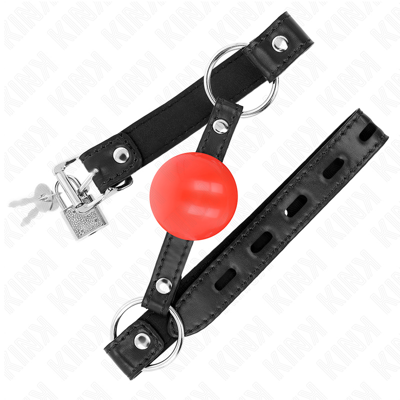 KINK - Balle en TPE ROUGE de 4 CM Bâillon 60 x 2 CM