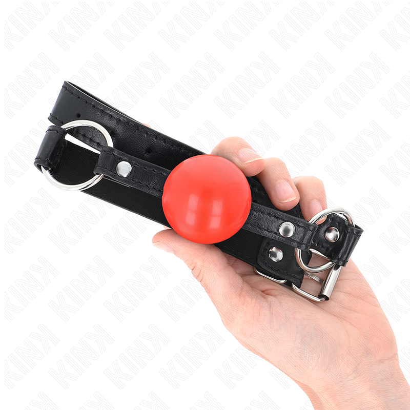 KINK - Balle en TPE ROUGE de 4 CM Bâillon 60 x 2 CM
