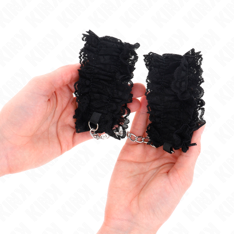 KINK - MENOTTES ÉLASTIQUES EN DENTELLE NEGRO