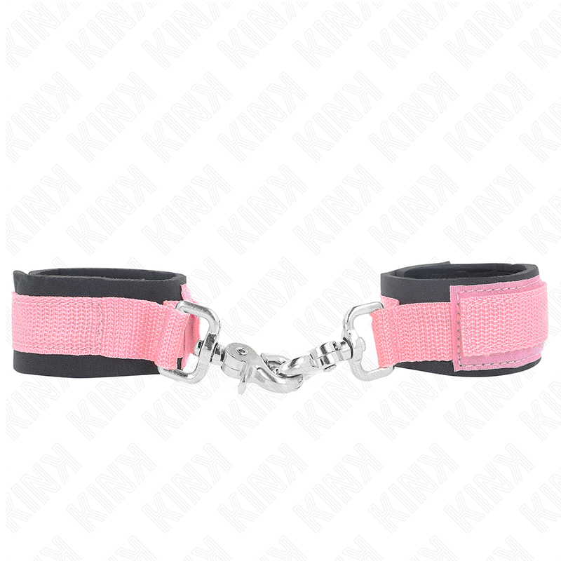KINK - MENOTTES EN NÉOPRÈNE RÉGLABLES ROSES RÉGLABLES 22-34 CM