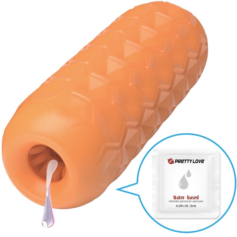 PRETTY LOVE - MASTURBATEUR MASCULIN TWIN BALLS ORANGE