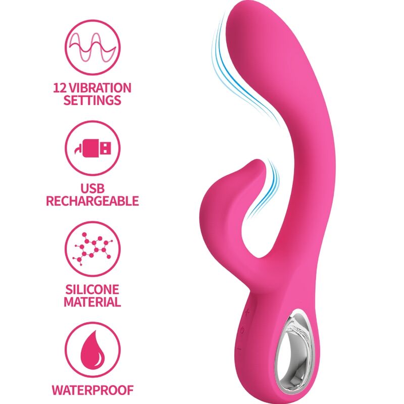 PRETTY LOVE - VIBROMASSEUR FRITZ LAPIN 12 VIBRATIONS ROSE