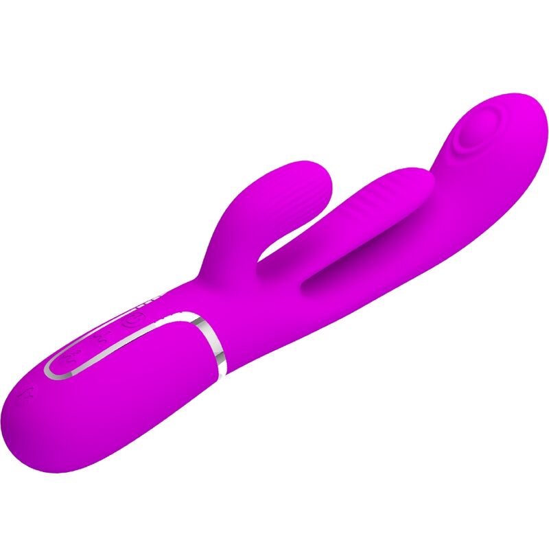 PRETTY LOVE - VIBROMASSEUR TRIPLE LAPIN MULTIFONCTION SHANIA - ROSE