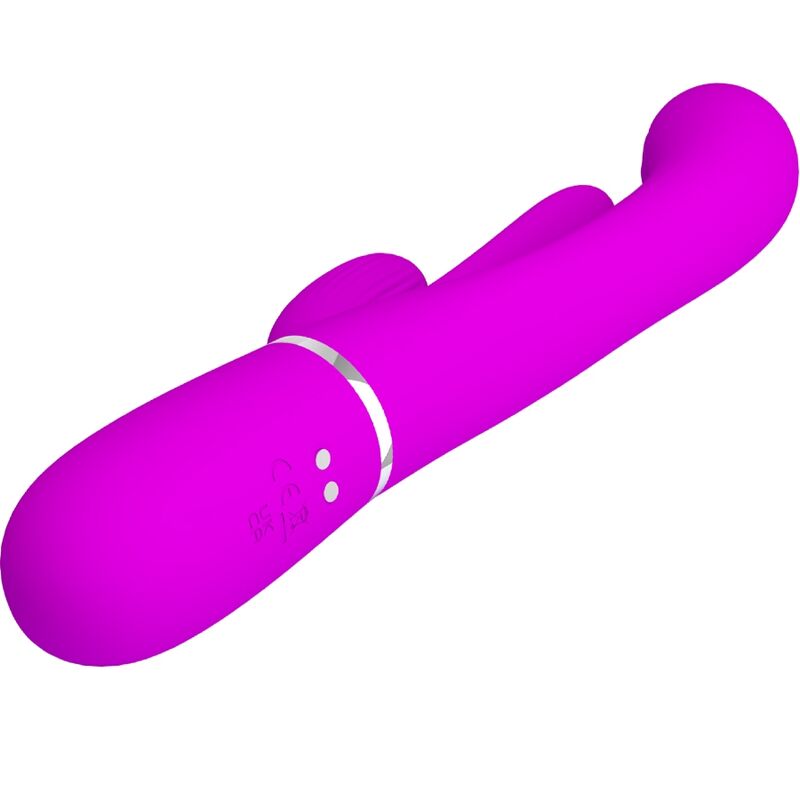 PRETTY LOVE - VIBROMASSEUR TRIPLE LAPIN MULTIFONCTION SHANIA - ROSE