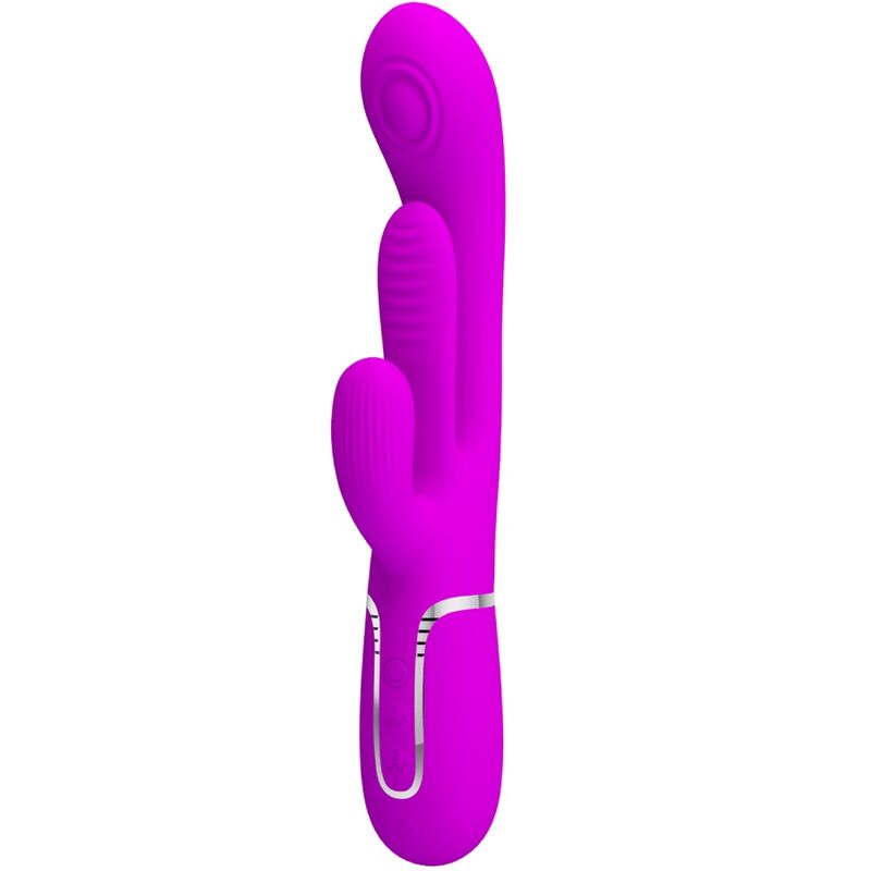 PRETTY LOVE - VIBROMASSEUR TRIPLE LAPIN MULTIFONCTION SHANIA - ROSE
