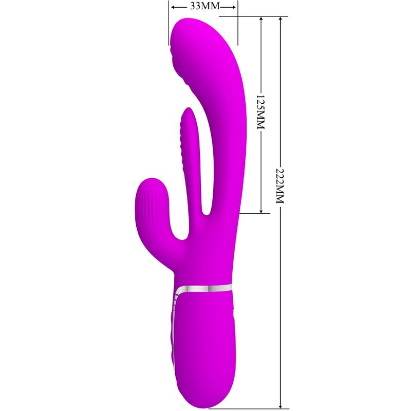 PRETTY LOVE - VIBROMASSEUR TRIPLE LAPIN MULTIFONCTION SHANIA - ROSE