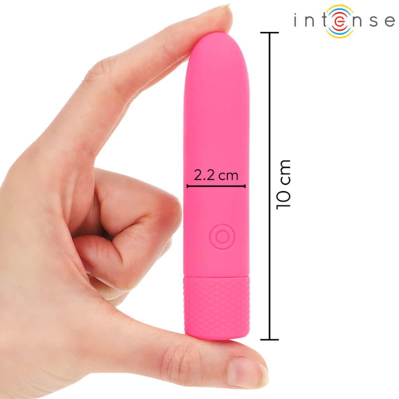 INTENSE - SYMONE USB RECHARGEABLE VIBRATING BULLET 8 VIBRATIONS ROSE 10 X 2,2 CM