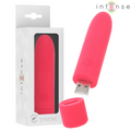 INTENSE - SYMONE USB VIBRATEUR BULLET RECHARGEABLE 8 VIBRATIONS ROUGE 10 X 2,2 CM