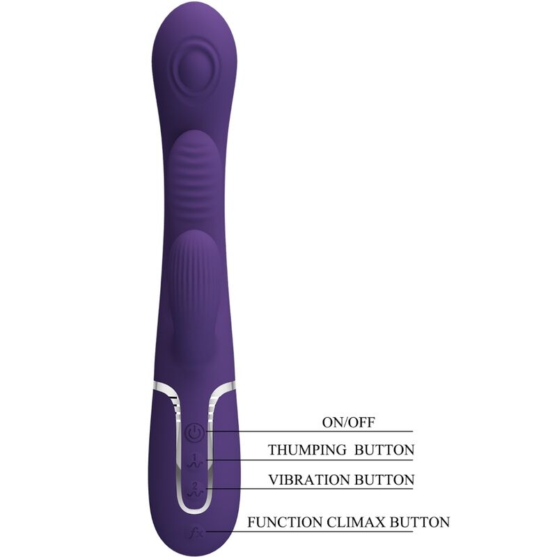 PRETTY LOVE - SHANIA VIBREUR TRIPLE LAPIN MULTIFONCTION VIOLET