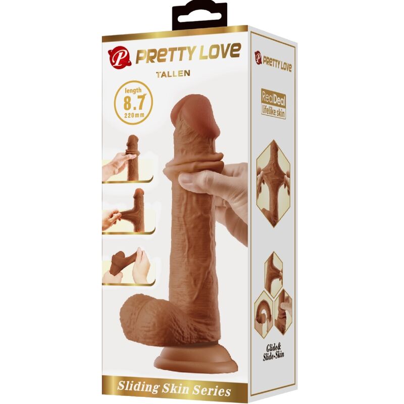 PRETTY LOVE - GRAND GODEMICHET RÉALISTE 22 CM MARRON