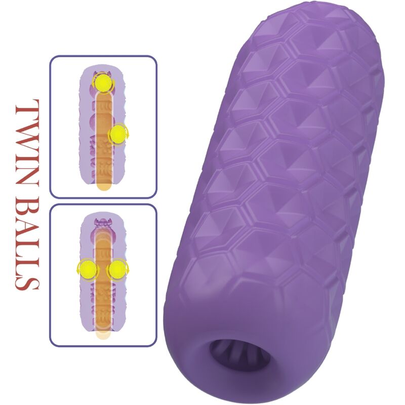 PRETTY LOVE - MASTURBATEUR MASCULIN TWIN BALLS VIOLET