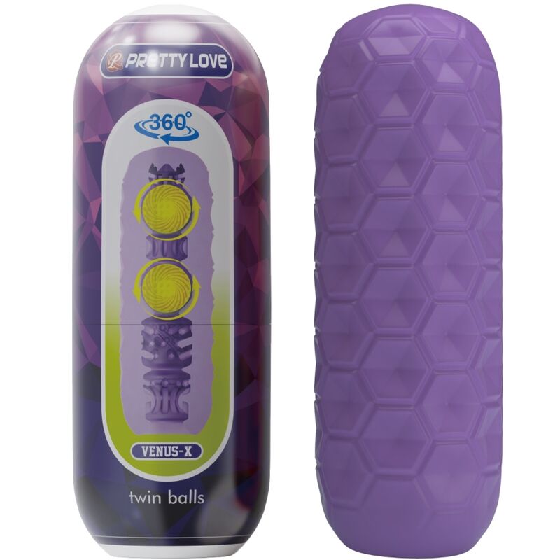 PRETTY LOVE - MASTURBATEUR MASCULIN TWIN BALLS VIOLET