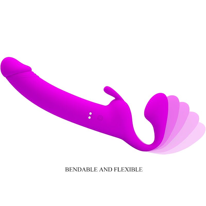 PRETTY LOVE - ZANINI GODEMICHET SANS BRETELLES 10 VIBRATIONS VIOLET