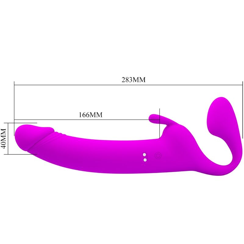 PRETTY LOVE - ZANINI GODEMICHET SANS BRETELLES 10 VIBRATIONS VIOLET