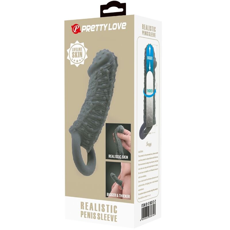PRETTY LOVE - ANNEAU VIBRANT PÉNIS ET MANCHON D'ÉJACULATION PRÉCOCE MODÈLE 2 GRIS