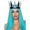 LEG AVENUE - COURONNE MALEFICENT EN SIMILI CUIR AVEC CLOUS NOIRE