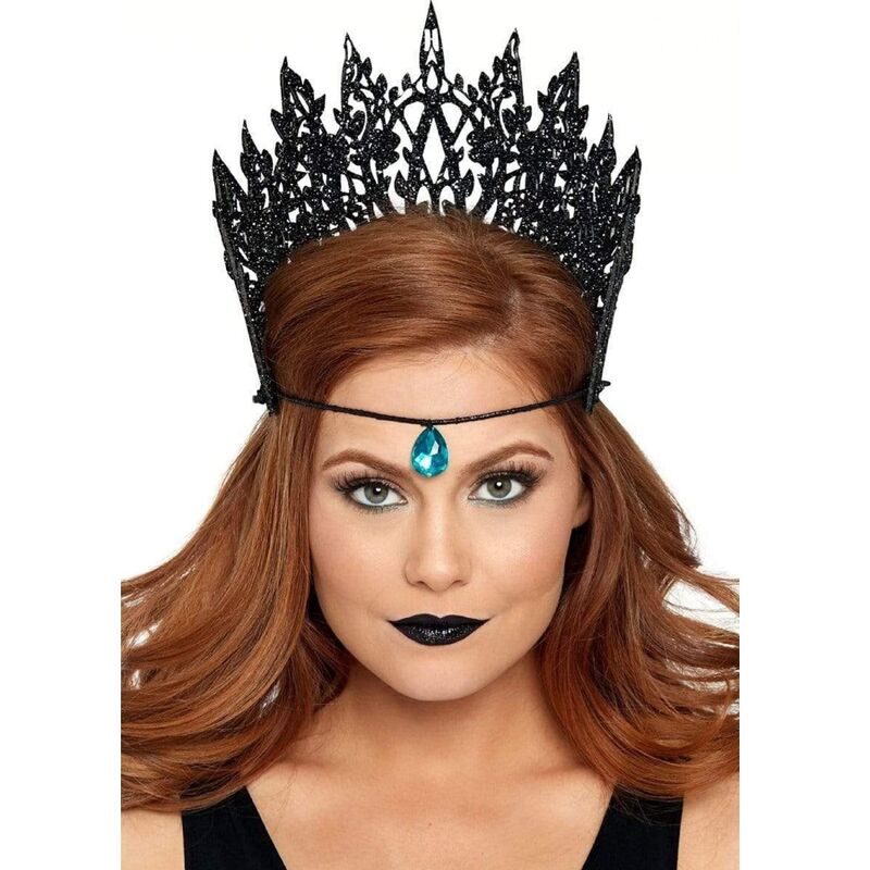 LEG AVENUE - COURONNE PAILLETTES ET BIJOUX NOIRE