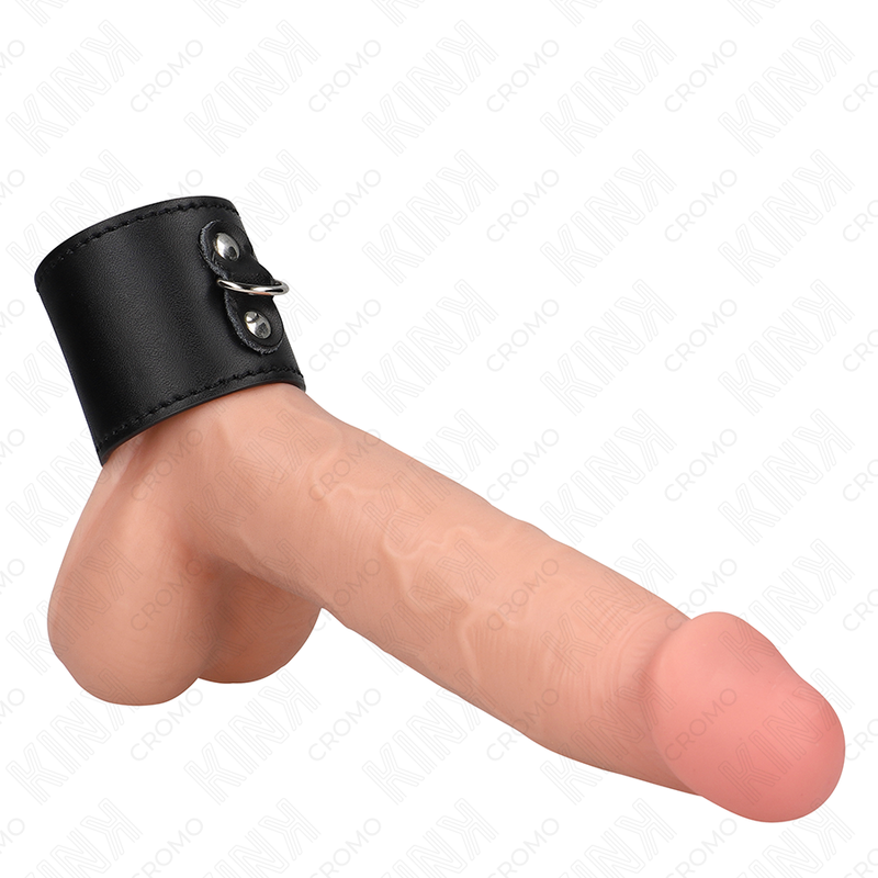 KINK - ANNEAU PÉNIEN EN CUIR AVEC FERMETURE À PRESSION 18 X 5 CM