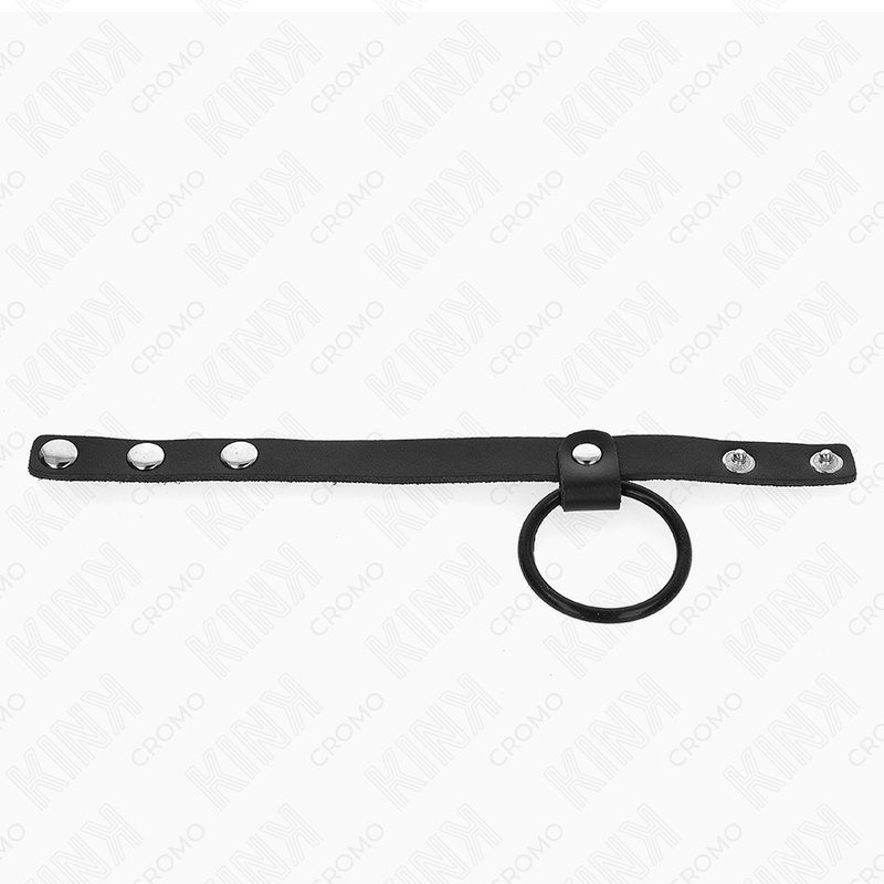 KINK - ANNEAU PÉNIEN EN SILICONE 3,8 CM ET PARTIE SCROTALE EN CUIR 22 X 1,5 CM