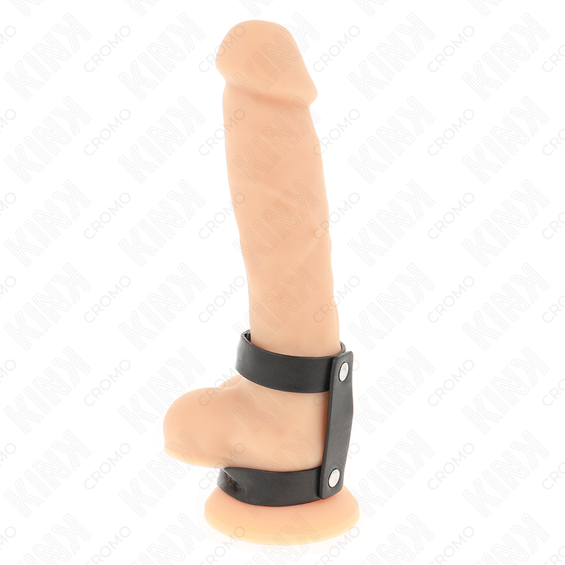 KINK - ANNEAU PÉNIEN DOUBLE EN CUIR RÉGLABLE