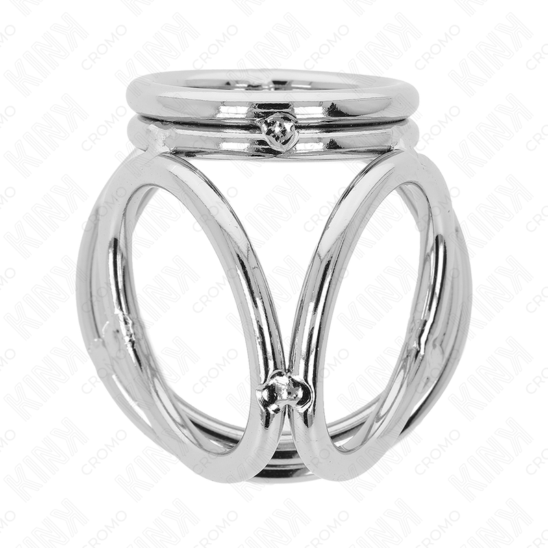 KINK - ANNEAU PÉNIEN TRIPLE CHROMÉ MÉTALLIQUE DE 3,8 CM À 5 CM MODÈLE 1