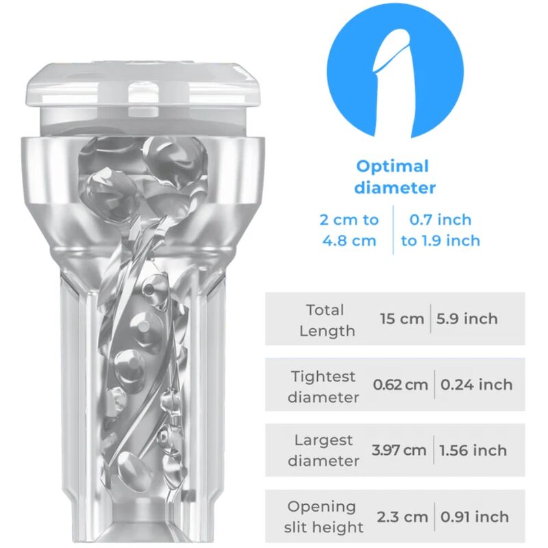 KIIROO - STROKER DE POCHE FEEL KRISTALL DE KIIROO TRANSPARENT