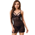 LIVCO CORSETTI FASHION - MELISENDA CF 1709 PEIGNOIR + CHEMISE DE NUIT + STRING NOIR S