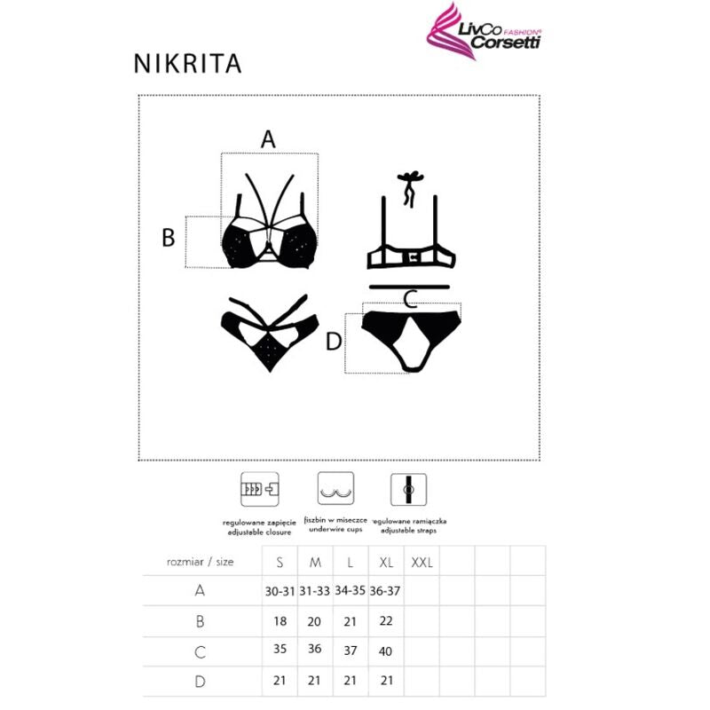 LIVCO CORSETTI FASHION - NIKRITA LC 90674 SOUTIEN-GORGE + CULOTTES NOIR S