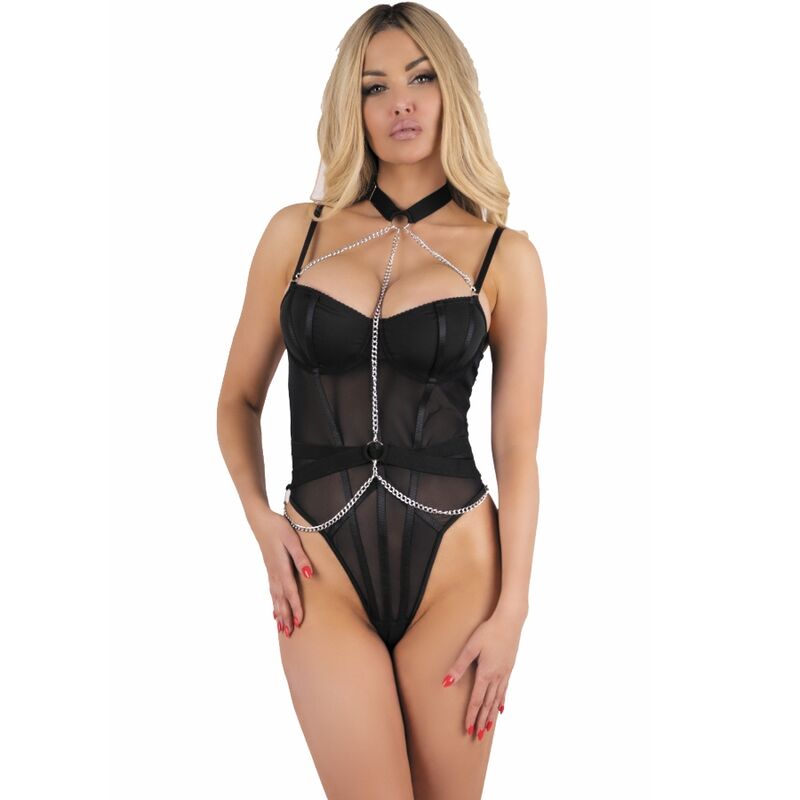 LIVCO CORSETTI FASHION - RUBIKA LC XG079 BODY AVEC RAS-DE-COU NOIR S