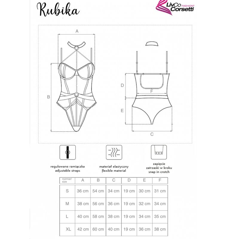 LIVCO CORSETTI FASHION - RUBIKA LC XG079 BODY AVEC RAS-DE-COU NOIR S