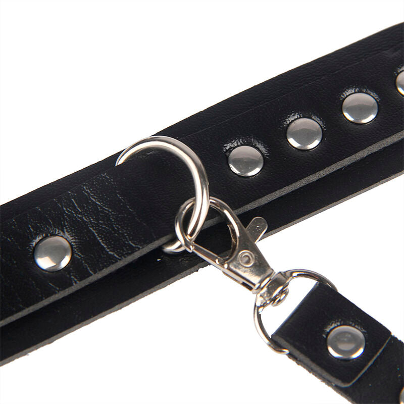 SUBBLIME - 953690 HANDSCHELLEN MIT BONDAGE-GÜRTEL SCHWARZ EINE GRÖSSE
