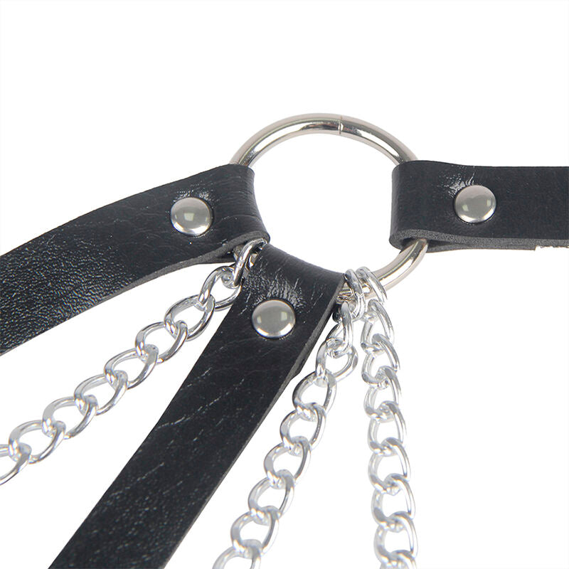 SUBBLIME - 953713 CEINTURE PUNK BONDAGE BOUCLE MÉTALLIQUE NOIR TAILLE UNIQUE