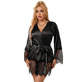SUBBLIME - 953799 ELEGANTER SPITZENPYJAMAS + TANGA SCHWARZ S/M