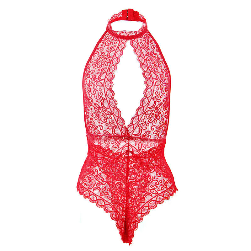 SUBBLIME - 953874 BODY STRING AVEC BONNETS OUVERTS ROUGE S/M