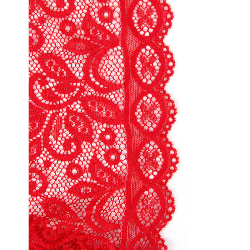 SUBBLIME - 953874 BODY STRING AVEC BONNETS OUVERTS ROUGE S/M