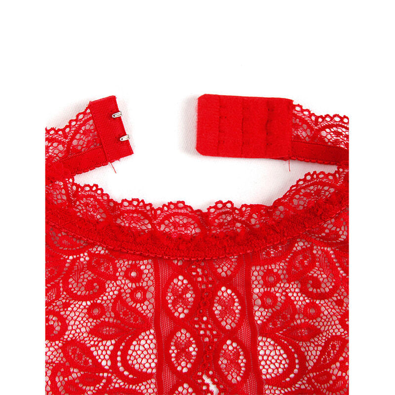 SUBBLIME - 953874 BODY STRING AVEC BONNETS OUVERTS ROUGE S/M