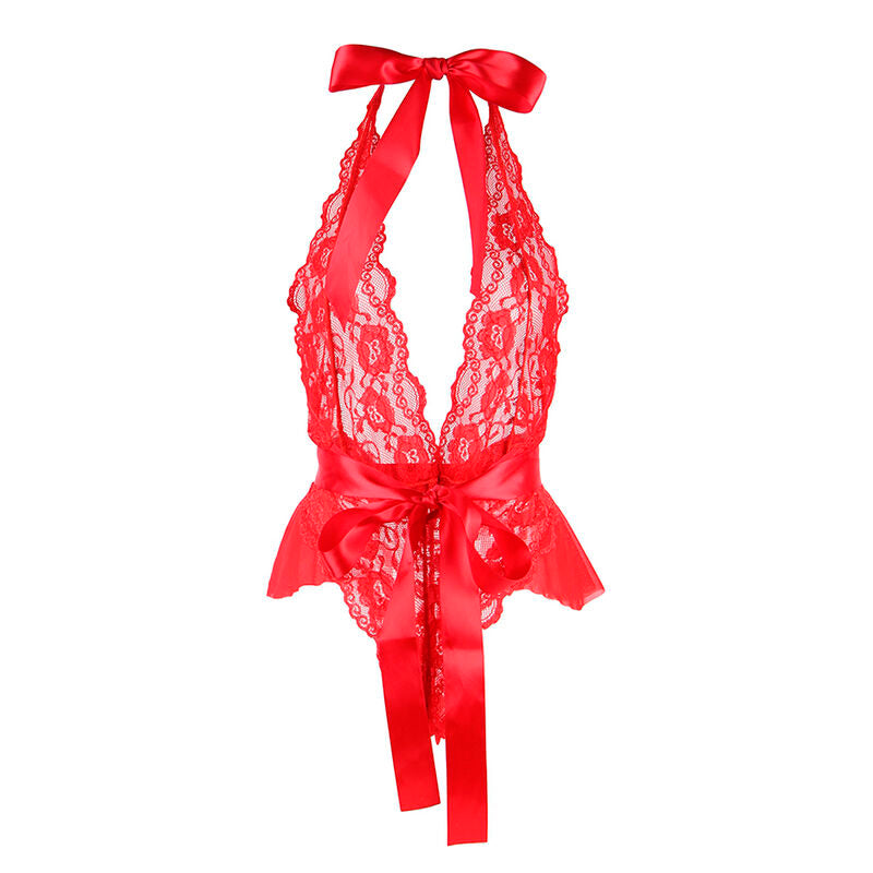 SUBBLIME - 953973 BODY SEXY VOLANTS + CEINTURE ROUGE S/M