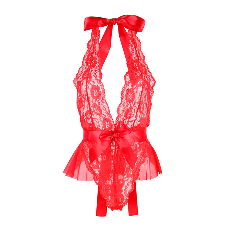SUBBLIME - 953973 BODY SEXY VOLANTS + CEINTURE ROUGE S/M