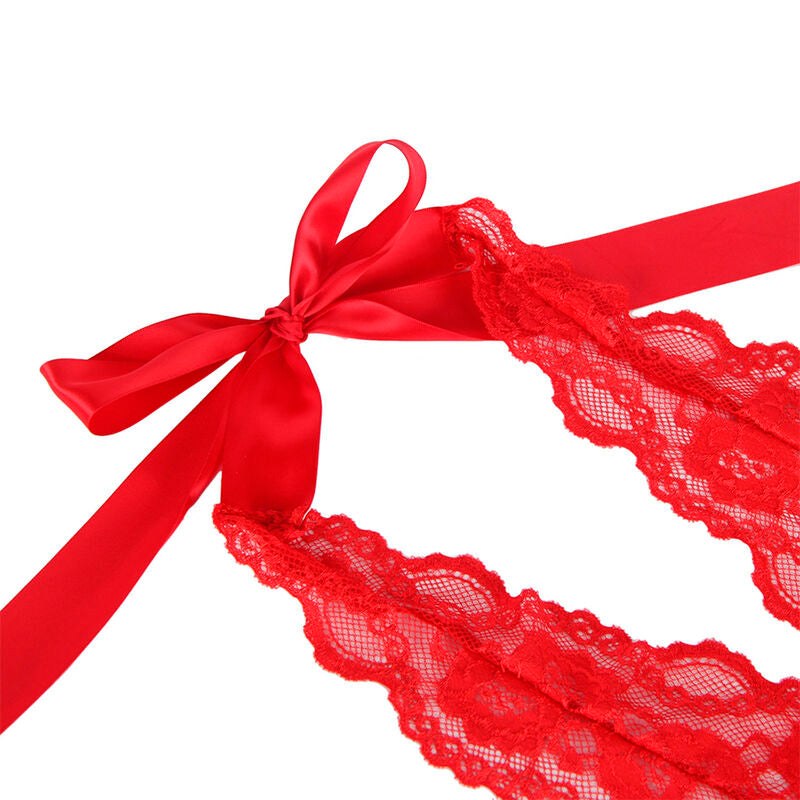 SUBBLIME - 953980 BODY SEXY AVEC VOLANTS ET CEINTURE ROUGE L/XL