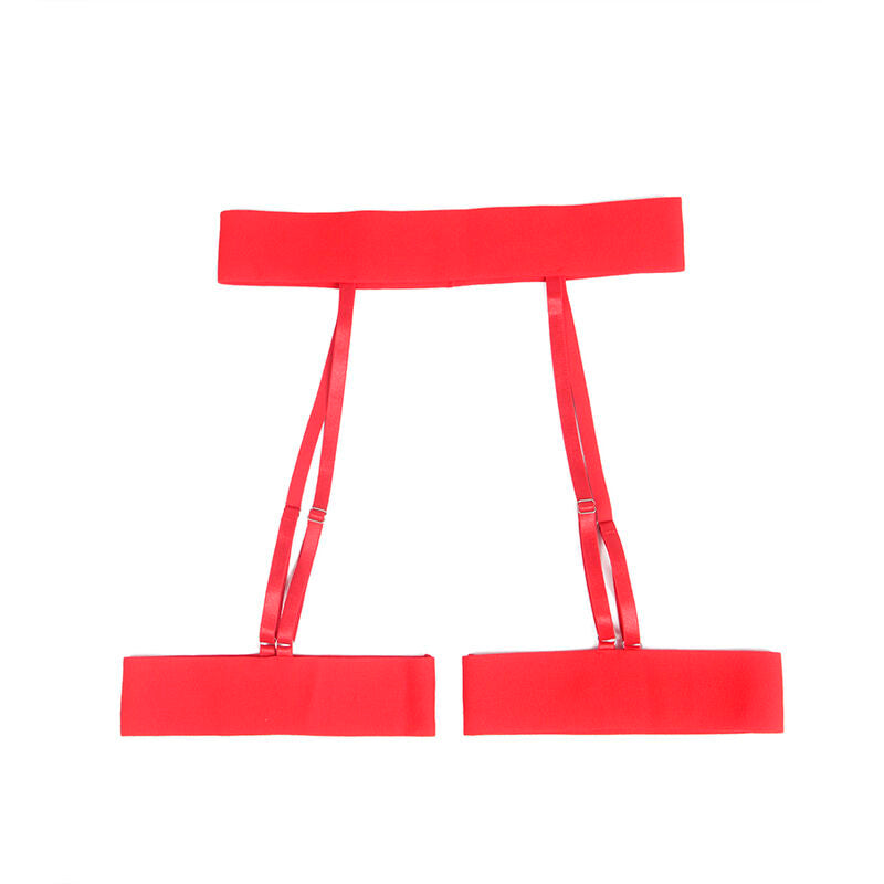 SUBBLIME - 954338 BH + STRING + PORTE-JARRETELLES AVEC IMPRIMÉ CŒUR ROUGE L/XL