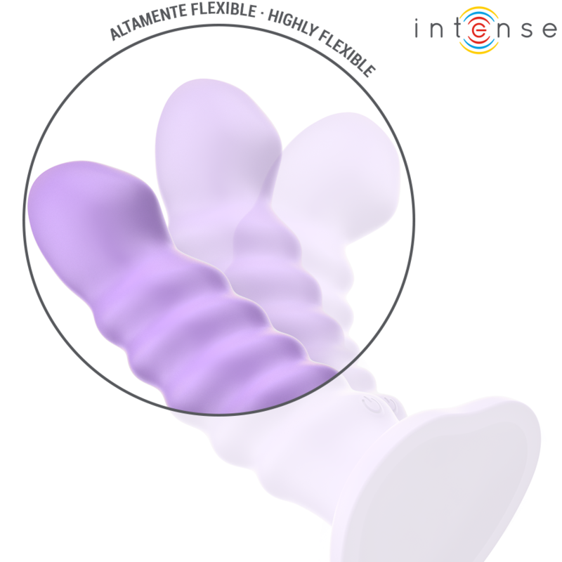 INTENSE - VIBREUR BRENDA TAILLE M DESIGN EN SPIRALE 10 VIBRATIONS VIOLET TÉLÉCOMMANDE